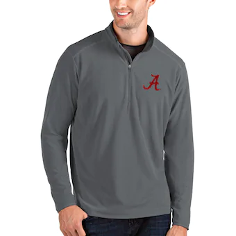 Alabama Crimson Tide Antigua Glacier Quarter Zip Pullover Jacket Gray Charcoal