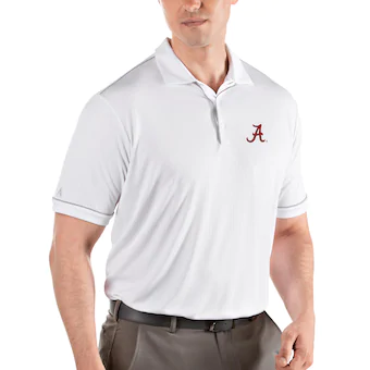 Alabama Crimson Tide Antigua NCAA Salute Polo White Silver