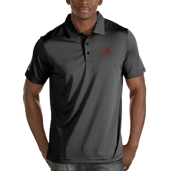 Alabama Crimson Tide Antigua Quest Desert Dry Big & Tall Polo Black