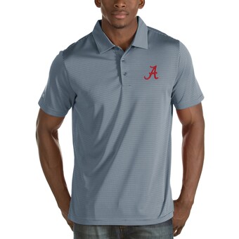 Alabama Crimson Tide Antigua Quest Stripe Jersey Polo Steel