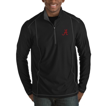 Alabama Crimson Tide Antigua Tempo Half Zip Pullover Big & Tall Jacket Black