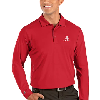 Alabama Crimson Tide Antigua Tribute Long Sleeve Polo Crimson