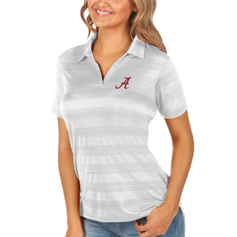 Alabama Crimson Tide Antigua Womens Compass Polo White