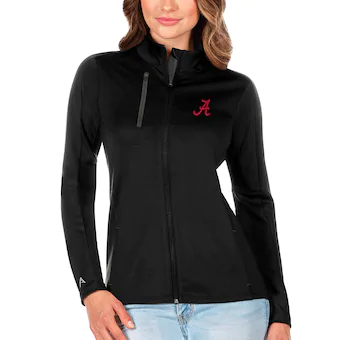 Alabama Crimson Tide Antigua Womens Generation Full Zip Jacket Black Graphite
