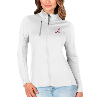 Alabama Crimson Tide Antigua Womens Generation Full Zip Jacket White Silver