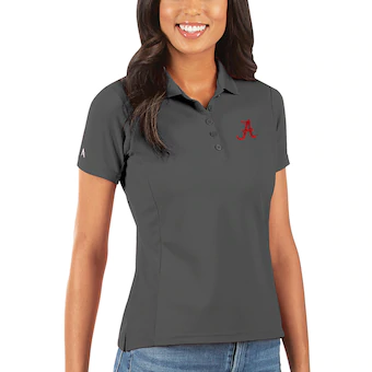 Alabama Crimson Tide Antigua Womens Legacy Pique Polo Charcoal