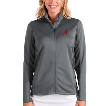 Alabama Crimson Tide Antigua Womens Passage Full Zip Jacket Anthracite Charcoal