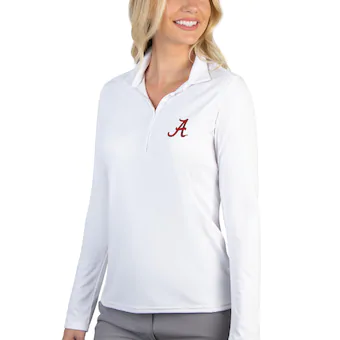 Alabama Crimson Tide Antigua Womens Tribute Long Sleeve Polo White