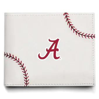 Alabama Crimson Tide Baseball Leather Bi Fold Wallet
