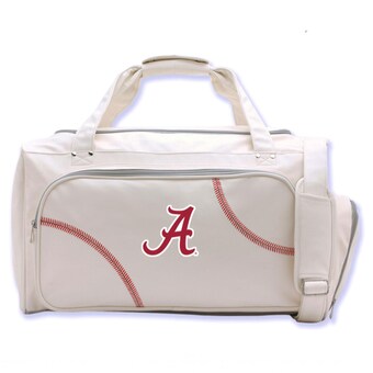 Alabama Crimson Tide Baseball Leather Travel Duffel Bag
