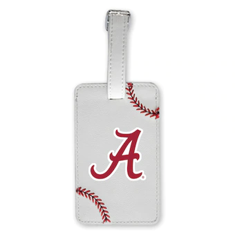 Alabama Crimson Tide Baseball Leather Travel Luggage Tag