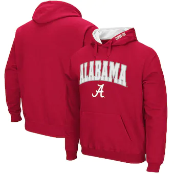 Alabama Crimson Tide Big & Tall Arch & Logo Tackle Twill Hooded Sweatshirt Crimson
