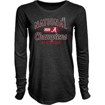 Alabama Crimson Tide T-Shirt - Ladies - 2020 National Champions - Football - Long Sleeve - Grey