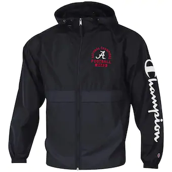 Alabama Crimson Tide Champion College Football Playoff 2020 National Champions Lightweight Full Zip Jacket Black