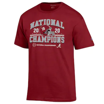 Alabama Crimson Tide T-Shirt - Champion - 2020 National Champions - Football - Crimson