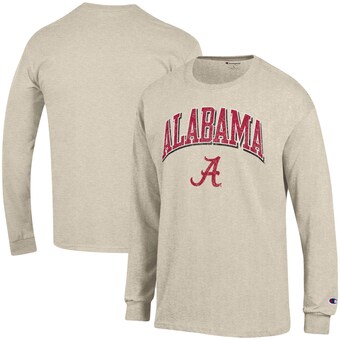 Alabama Crimson Tide T-Shirt - Champion - Long Sleeve - Tan/Cream