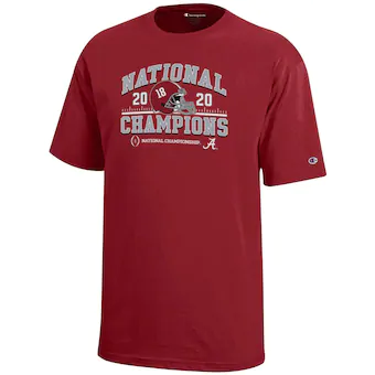 Alabama Crimson Tide T-Shirt - Champion - Youth/Kids - 2020 National Champions - Football - Crimson