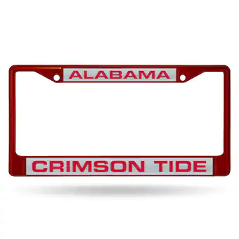 Alabama Crimson Tide Chrome License Plate Frame with Laser Inserts