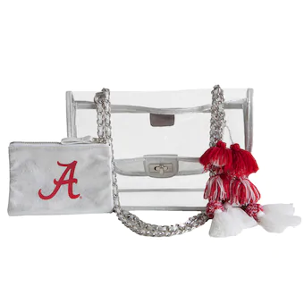 Alabama Crimson Tide Clear Evie Chain Bag Silver