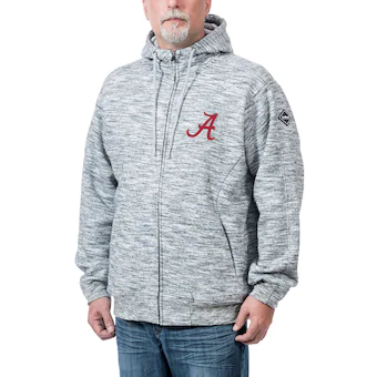 Alabama Crimson Tide Clutch Full Zip Hoodie Heather Gray