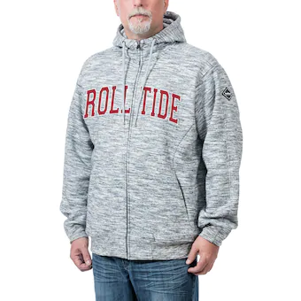 Alabama Crimson Tide Clutch Full Zip Hoodie Heather Gray