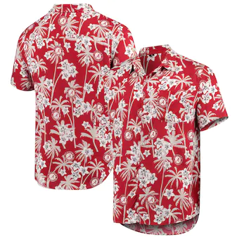 Alabama Crimson Tide College Floral Button Up Shirt Crimson