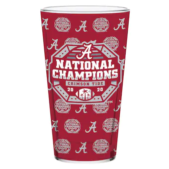 Alabama Crimson Tide College Football Playoff 2020 National Champions 16oz Pint Glass