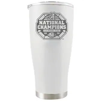 Alabama Crimson Tide College Football Playoff 2020 National Champions 20oz White Stainless Steel Tumbler