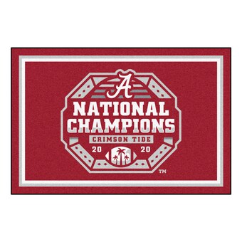 Alabama Crimson Tide College Football Playoff 2020 National Champions 5 x 8 Plush Area Rug
