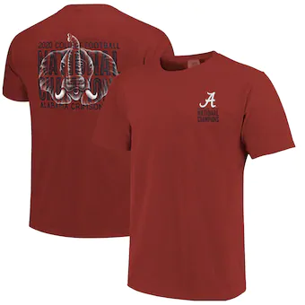 Alabama Crimson Tide T-Shirt - Image One - 2020 College Football National Champions - Football - Comfort Colors - Crimson