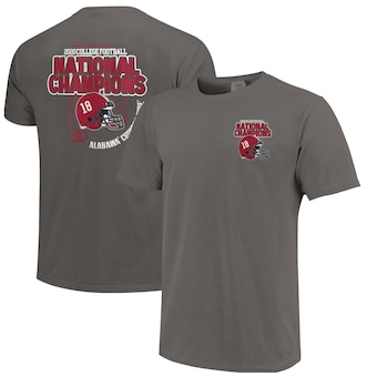 Alabama Crimson Tide T-Shirt - Image One - 2020 College Football National Champions - Football - Comfort Colors - Grey