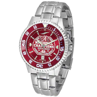 Alabama Crimson Tide College Football Playoff 2020 National Champions Competitor Steel AnoChrome Color Bezel Watch