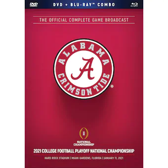 Alabama Crimson Tide College Football Playoff 2020 National Champions DVD Blu Ray Combo Set