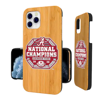 Alabama Crimson Tide College Football Playoff 2020 National Champions Insignia iPhone Bamboo Case