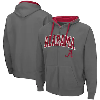 Alabama Crimson Tide Colosseum Arch & Logo 20 Full Zip Hoodie Charcoal