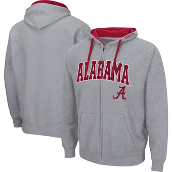 Alabama Crimson Tide Colosseum Arch & Logo 20 Full Zip Hoodie Heathered Gray