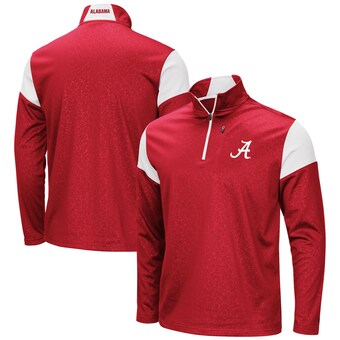 Alabama Crimson Tide Colosseum Big & Tall Luge Fleece Quarter Zip Pullover Jacket Crimson