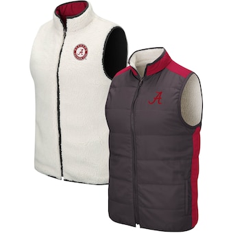 Alabama Crimson Tide Colosseum Blinky Reversible Full Zip Vest Charcoal White