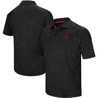 Alabama Crimson Tide Colosseum Down Swing Raglan Polo Heathered Black