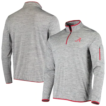 Alabama Crimson Tide Colosseum Maclaren Quarter Zip Jacket Heathered Gray