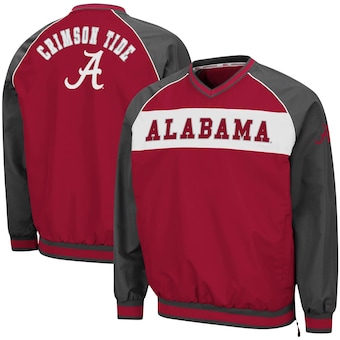 Alabama Crimson Tide Colosseum Marshgammon Windbreaker V Neck Raglan Pullover Jacket Crimson