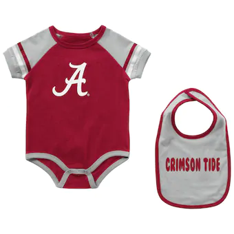 Alabama Crimson Tide Colosseum Newborn & Infant Warner Bib & Bodysuit Set Crimson