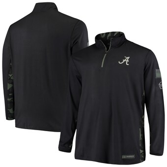 Alabama Crimson Tide Colosseum OHT Military Appreciation Big & Tall Quarter Zip Jacket Black