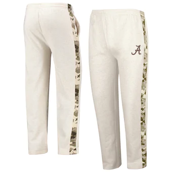 Alabama Crimson Tide Colosseum OHT Military Appreciation Desert Camo Fleece Pants Heathered Oatmeal