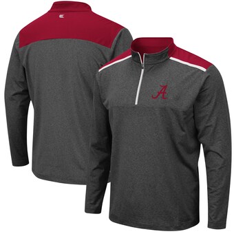 Alabama Crimson Tide Colosseum Snowball Windshirt Quarter Zip Pullover Jacket Heathered Charcoal