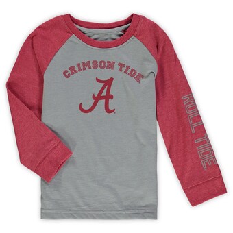 Alabama Crimson Tide Colosseum Toddler Long Sleeve Raglan T-Shirt Heathered Gray