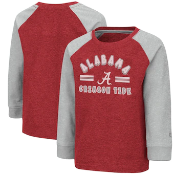 Alabama Crimson Tide T-Shirt - Colosseum - Toddler - Raglan/Baseball - Long Sleeve - Crimson
