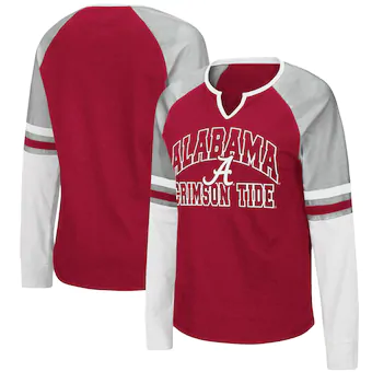 Alabama Crimson Tide T-Shirt - Colosseum - Ladies - Raglan/Baseball - Long Sleeve - Crimson