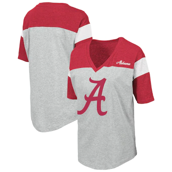 Alabama Crimson Tide T-Shirt - Colosseum - Ladies V-Neck - Grey