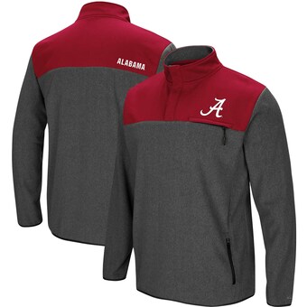 Alabama Crimson Tide Colosseum You Can Do It Half Snap Fleece Jacket Heathered Charcoal